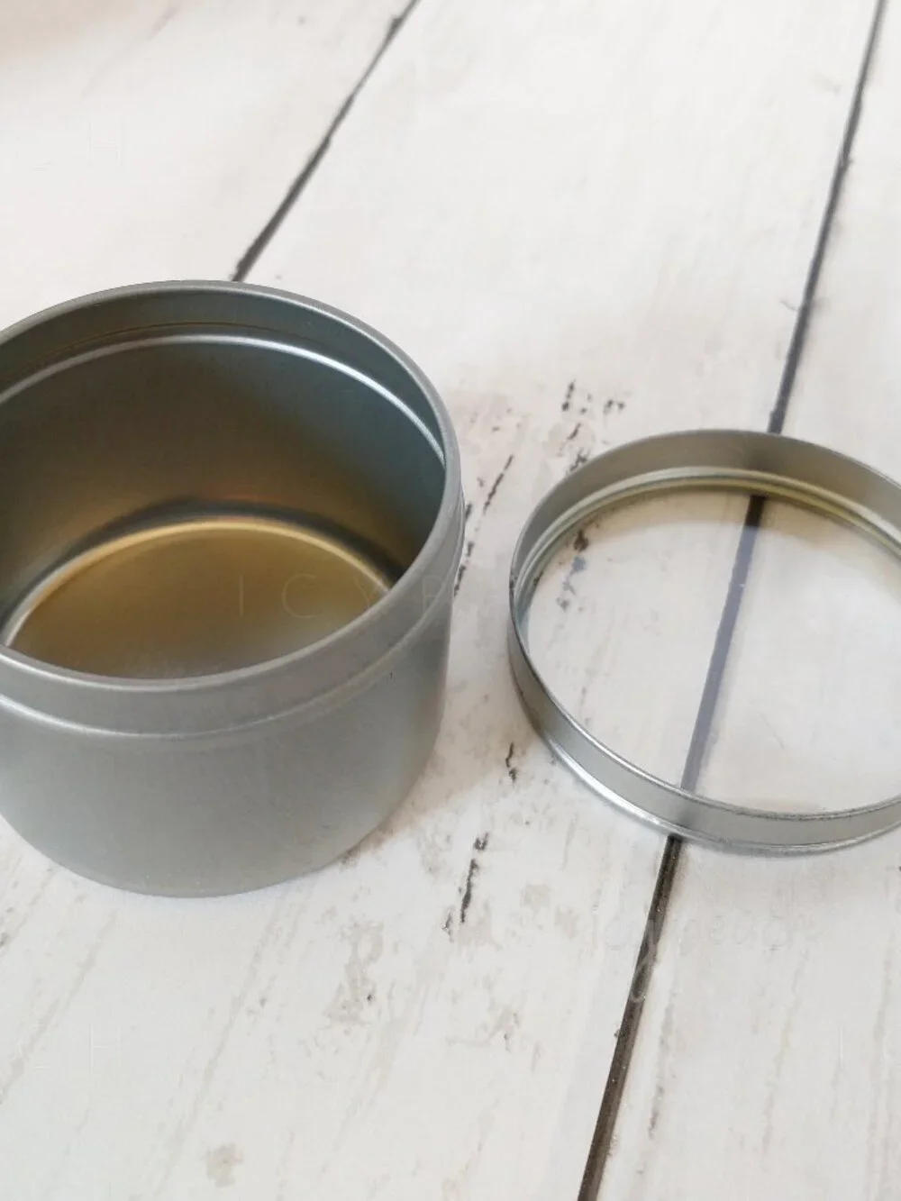 4oz Metal Tins 2 Pack Clear Lid Candle Making, Seamless Round Storage Container